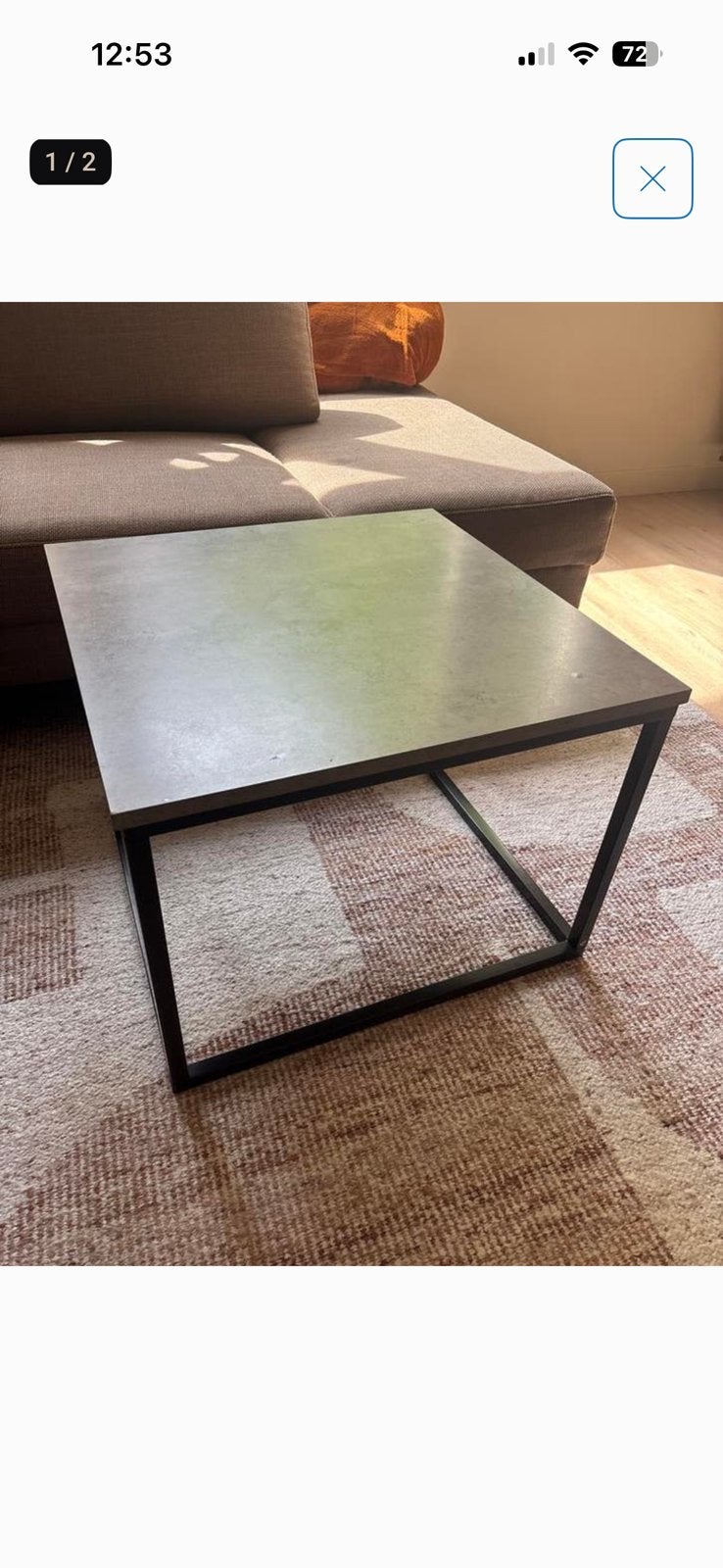 Betonlook salontafel 60x60x45cm, Huis en Inrichting, Tafels | Salontafels, Ophalen, 100 tot 150 cm, 50 tot 100 cm, Zo goed als nieuw