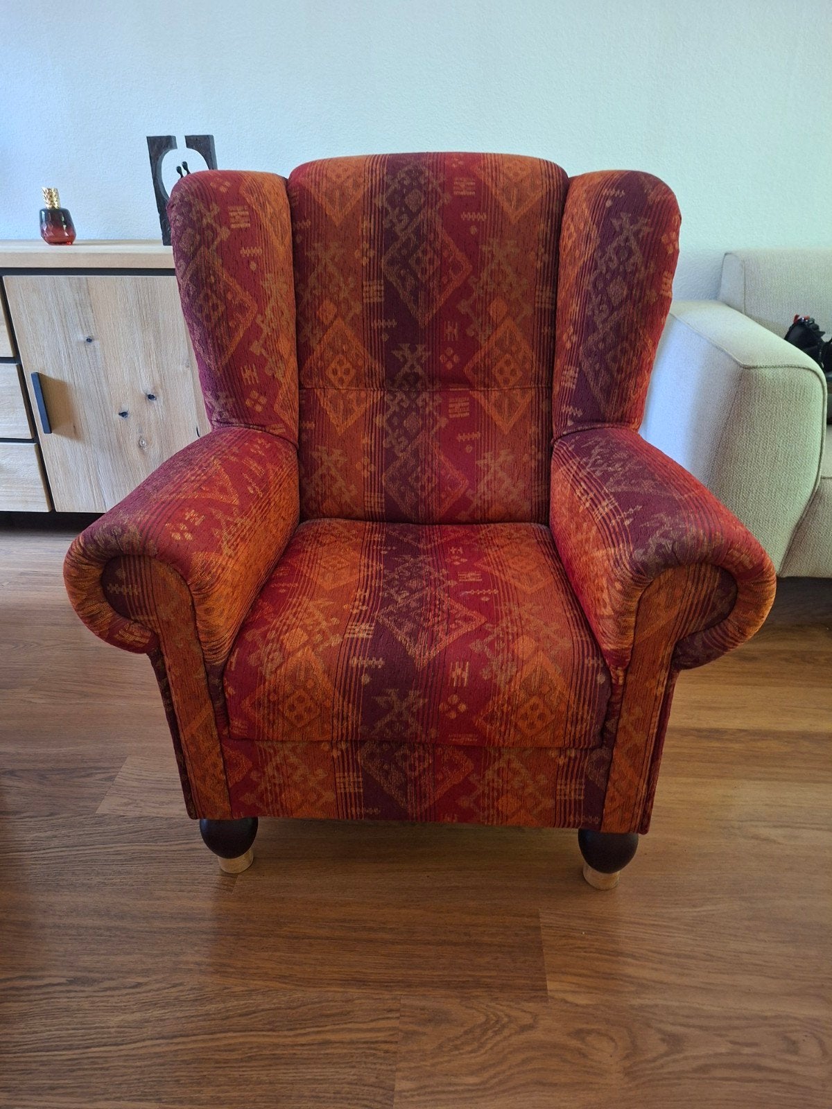 Comfortabele fauteuil met etnisch patroon, Ophalen, Gebruikt, Minder dan 75 cm, Klassiek, Etnisch, Bohemian