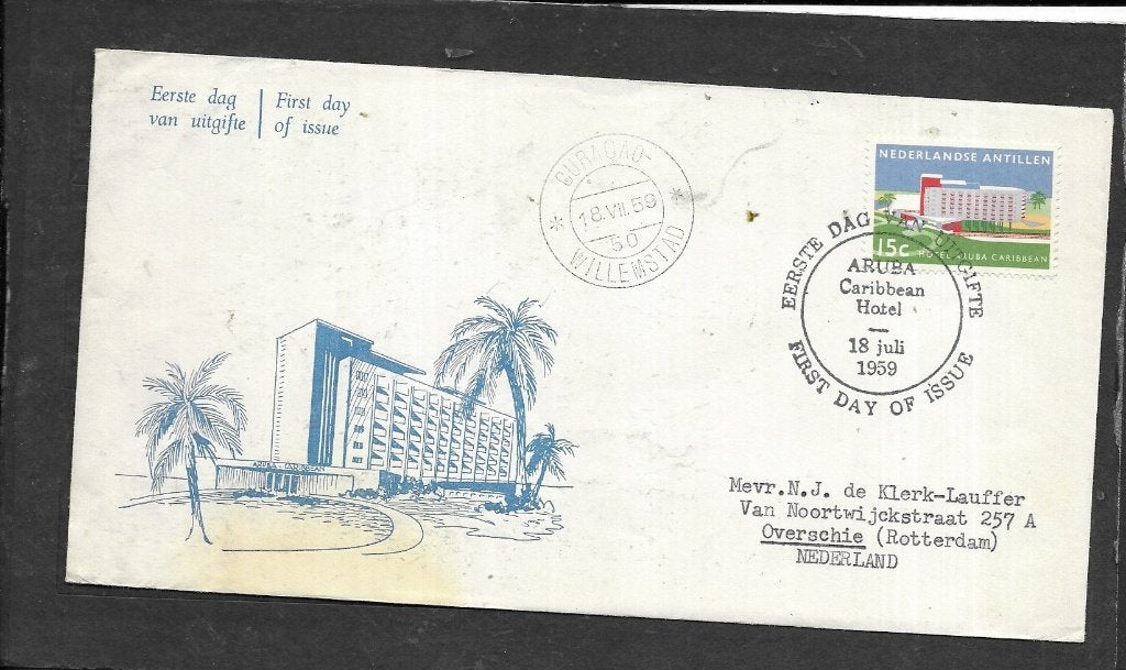 Antillen, FDC 1959, gestempeld, Verzenden, Gestempeld
