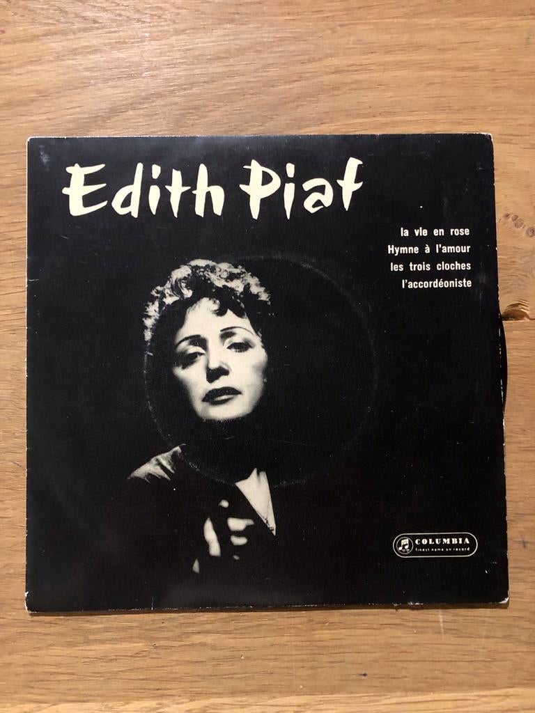 Edith Piaf - La Vie en Rose EP (Columbia), Gebruikt, Voor 1960, 7 inch, Ophalen of Verzenden