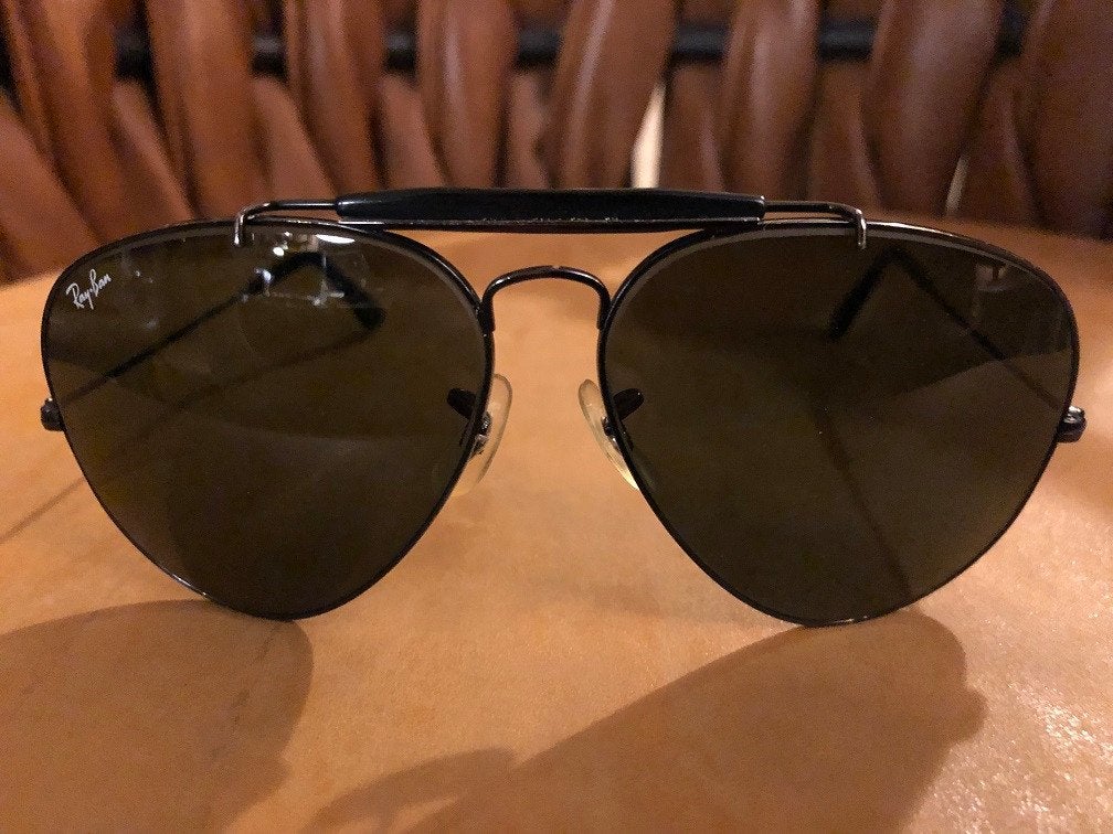 Vintage Ray-Ban Black Outdoorsman Aviator 62mm zonnebril OB1, Sieraden, Tassen en Uiterlijk, Ray-Ban USA, Gebruikt, Zonnebril