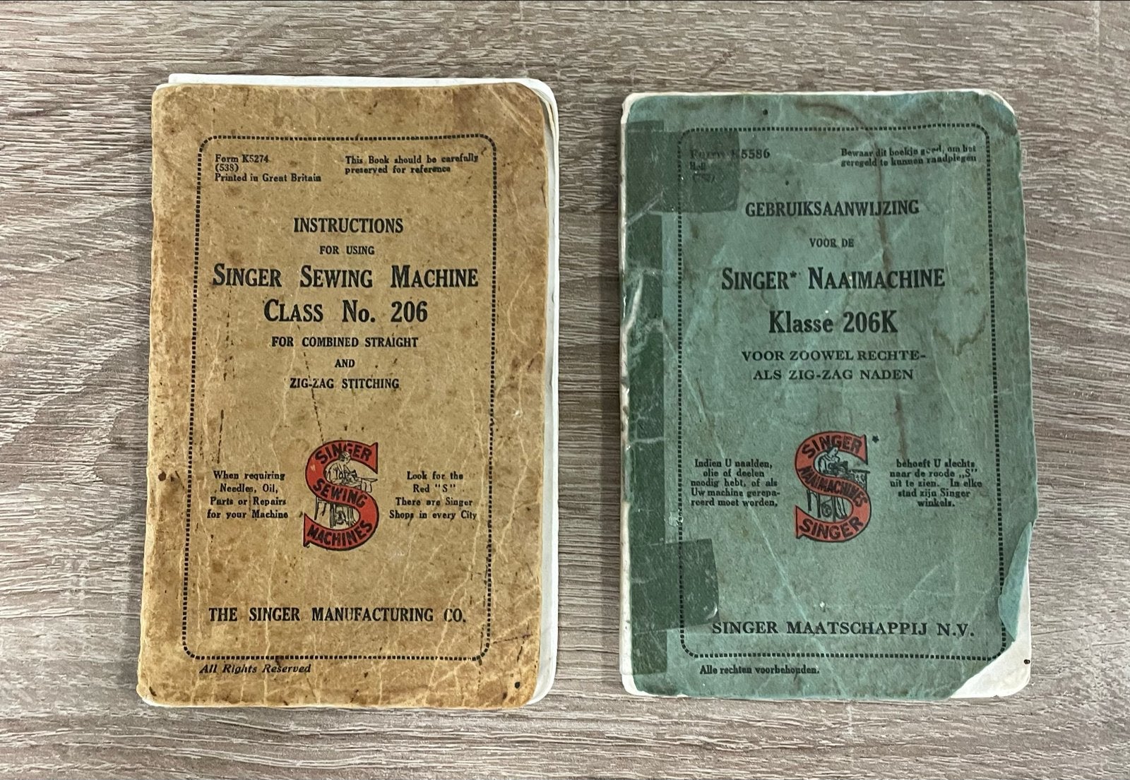 Singer Naaimachine Gebruiksaanwijzing Klasse 206K & 206, Ophalen of Verzenden, Gelezen, Overige onderwerpen