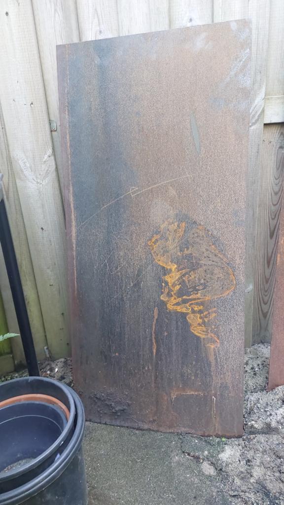 Cortenstaal plaat 40x100 cm, Doe-het-zelf en Verbouw, Overige Doe-het-zelf en Verbouw, Gebruikt, Ophalen