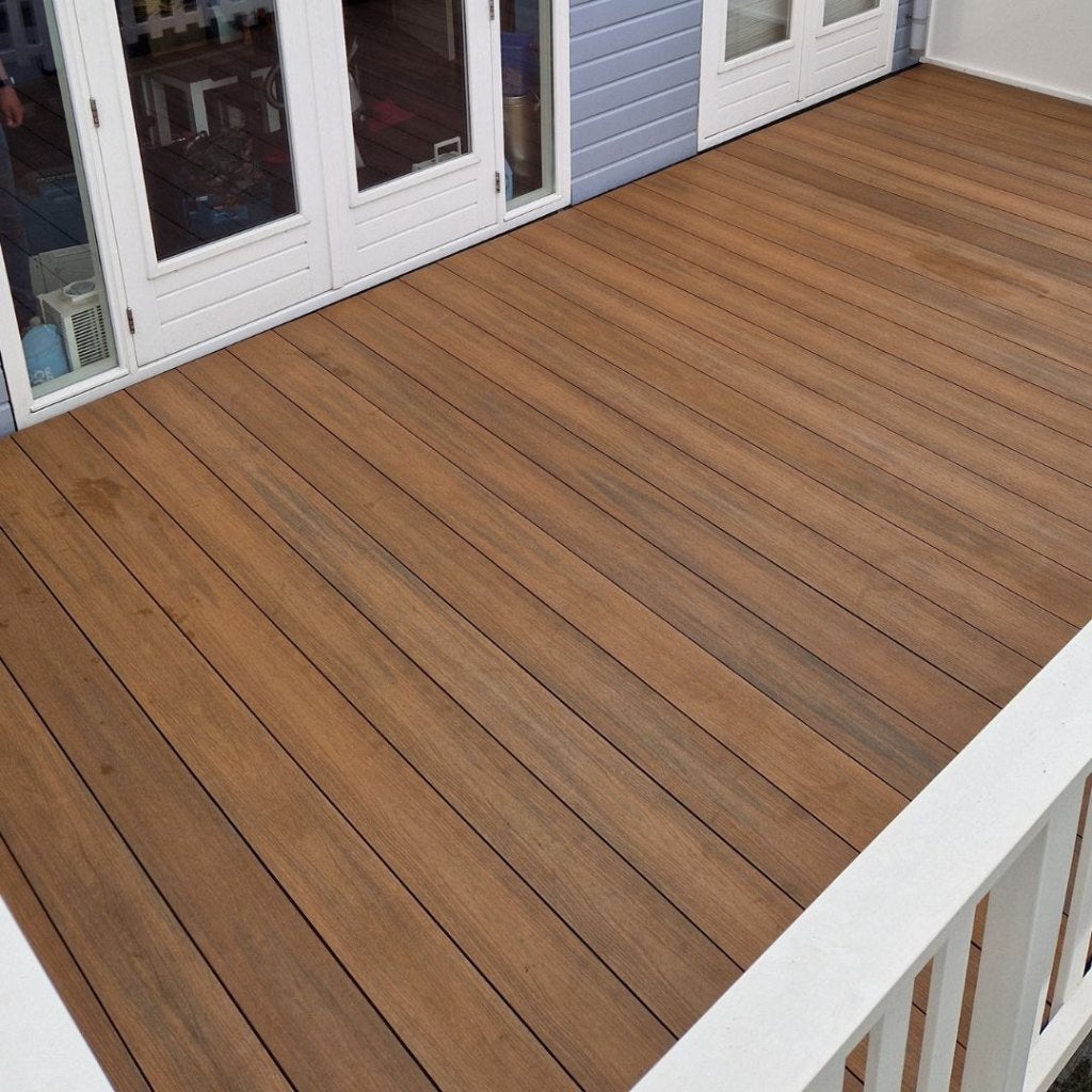 OP=OP Composiet vlonderplank massief - Bruin/Teak - Per stuk, Tuin en Terras, Terrasdelen en Vlonders, Gebruikt, Compoziet B.V.