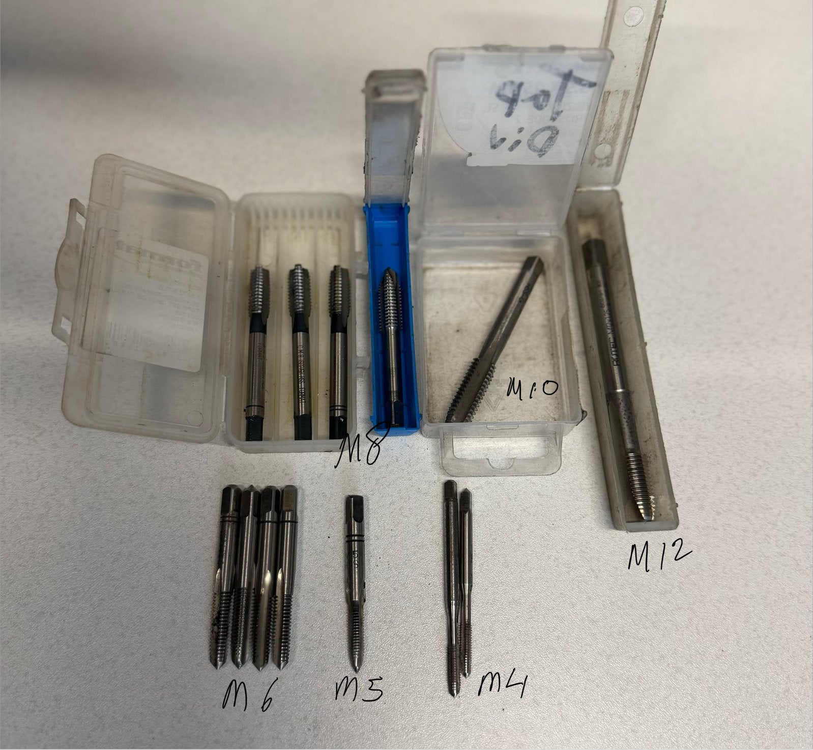 Set draadtappen M4-M12, Ophalen of Verzenden, Gebruikt