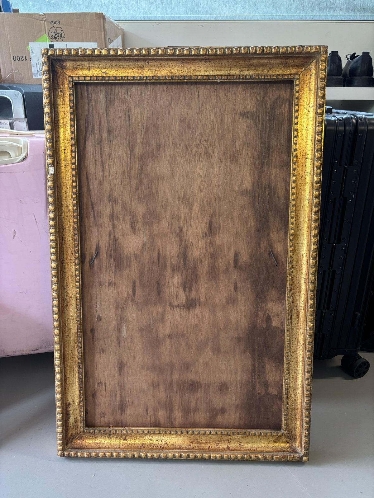 Gouden lijst 54x84 cm voor spiegel of schilderij, Gebruikt, Schilderijlijst, Met sierrand, Ophalen of Verzenden