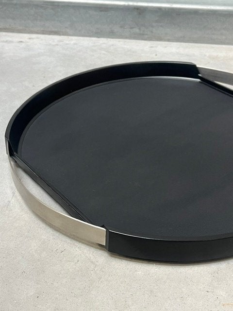 Blomus Pegos dienblad modern design zwart RVS, Gebruikt, ., Rond, Ophalen of Verzenden