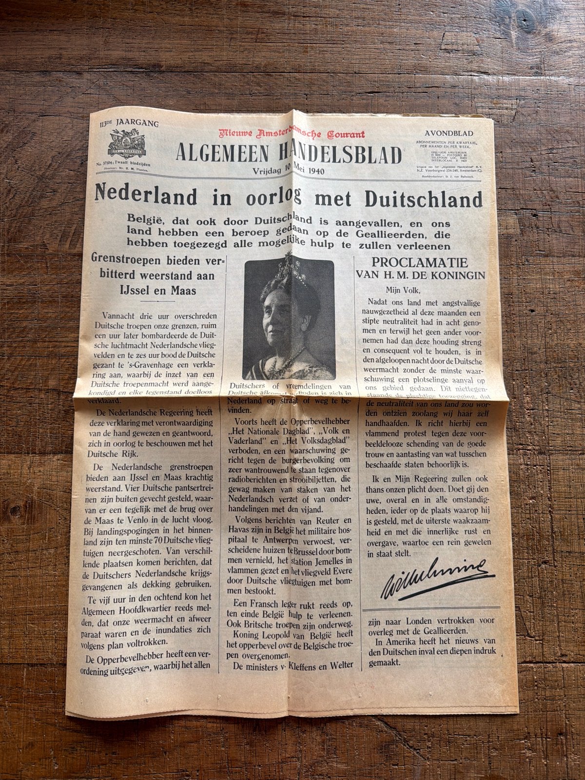 Algemeen Handelsblad - Nederland in oorlog met Duitsland, Verzamelen, Militaria | Tweede Wereldoorlog, Ophalen of Verzenden
