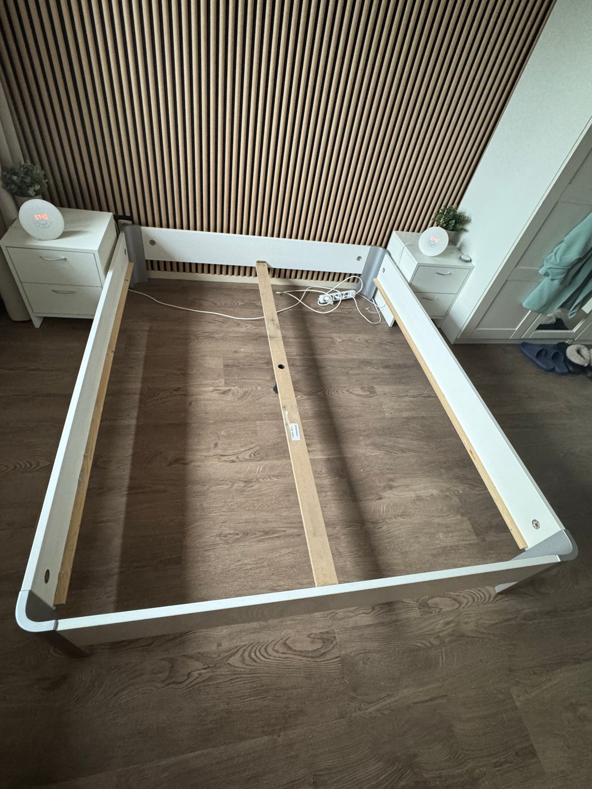 Tweepersoonsbed en hoofdbord, Ophalen, Gebruikt, Tweepersoons, Bedbodem