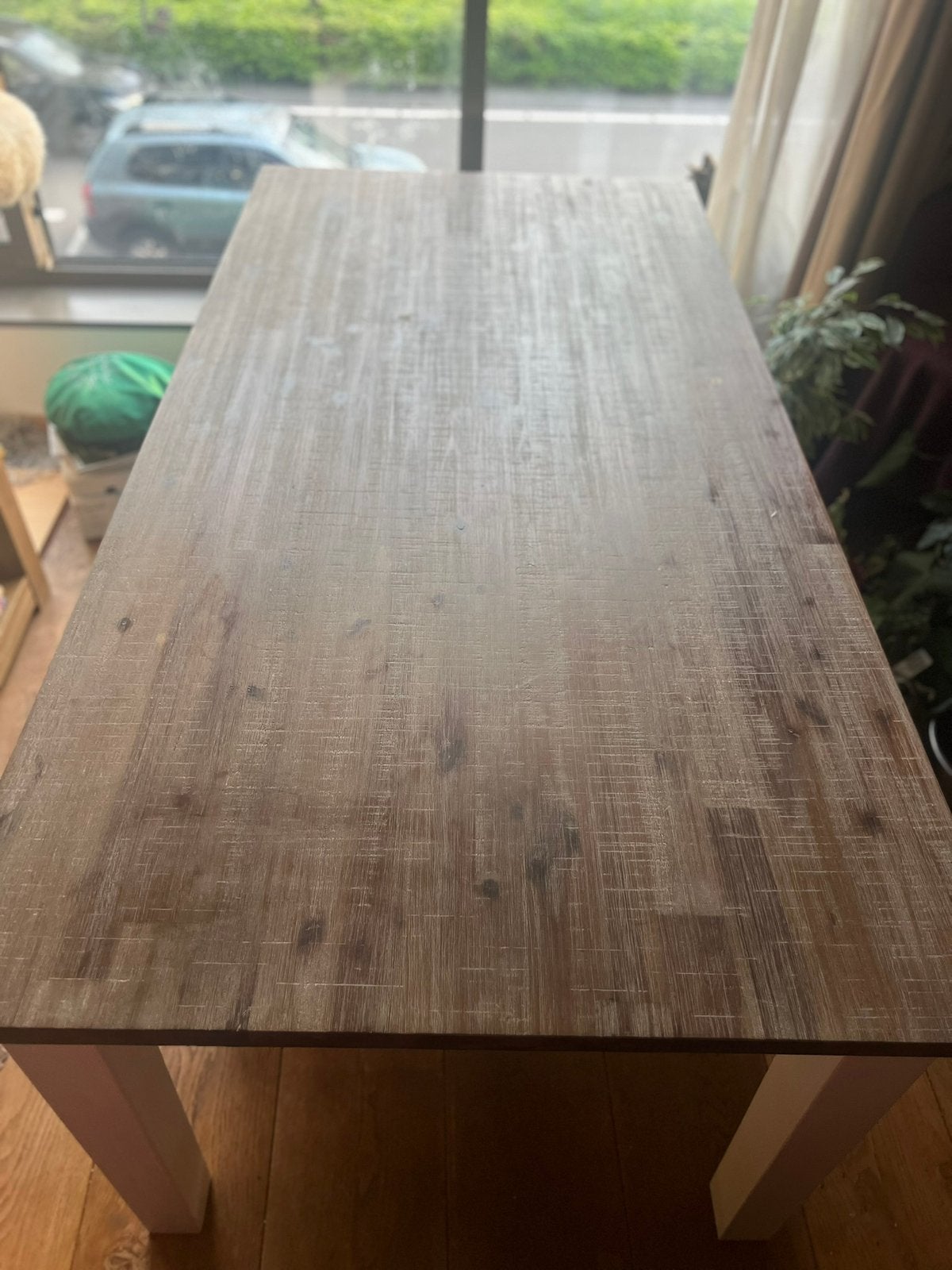 Grote landelijke eettafel 190 x 95 cm – rustic look, Ophalen, 50 tot 100 cm, Zo goed als nieuw, 150 tot 200 cm
