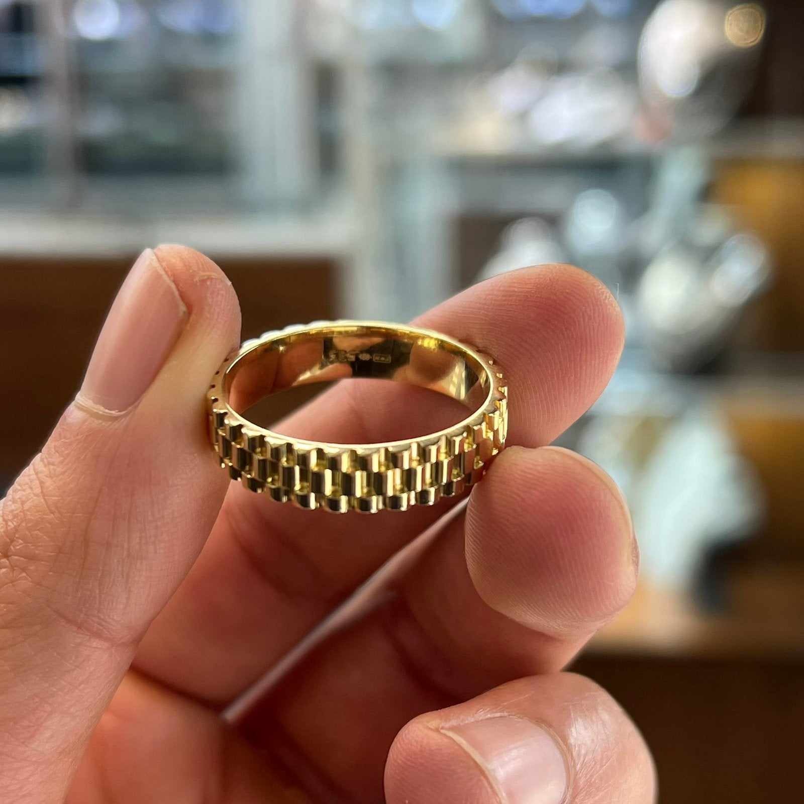 14 karaat gouden ring rolex model massief, Sieraden, Tassen en Uiterlijk, Ophalen of Verzenden, Nieuw, Goud, Dame of Heer