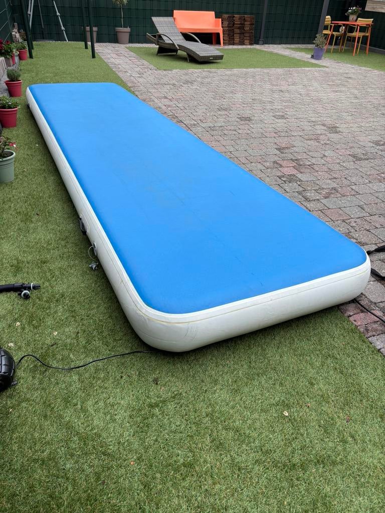 Airtrack 4 meter, Blauw, Overige typen, Zo goed als nieuw, Kindermaat 122 t/m 140