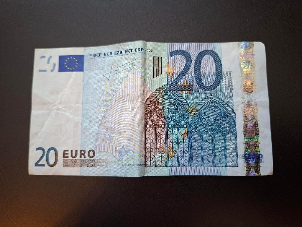 2002 Nederland 20 euro oude serie Trichet printcode G007, Postzegels en Munten, Verzenden, Euro's, Los biljet