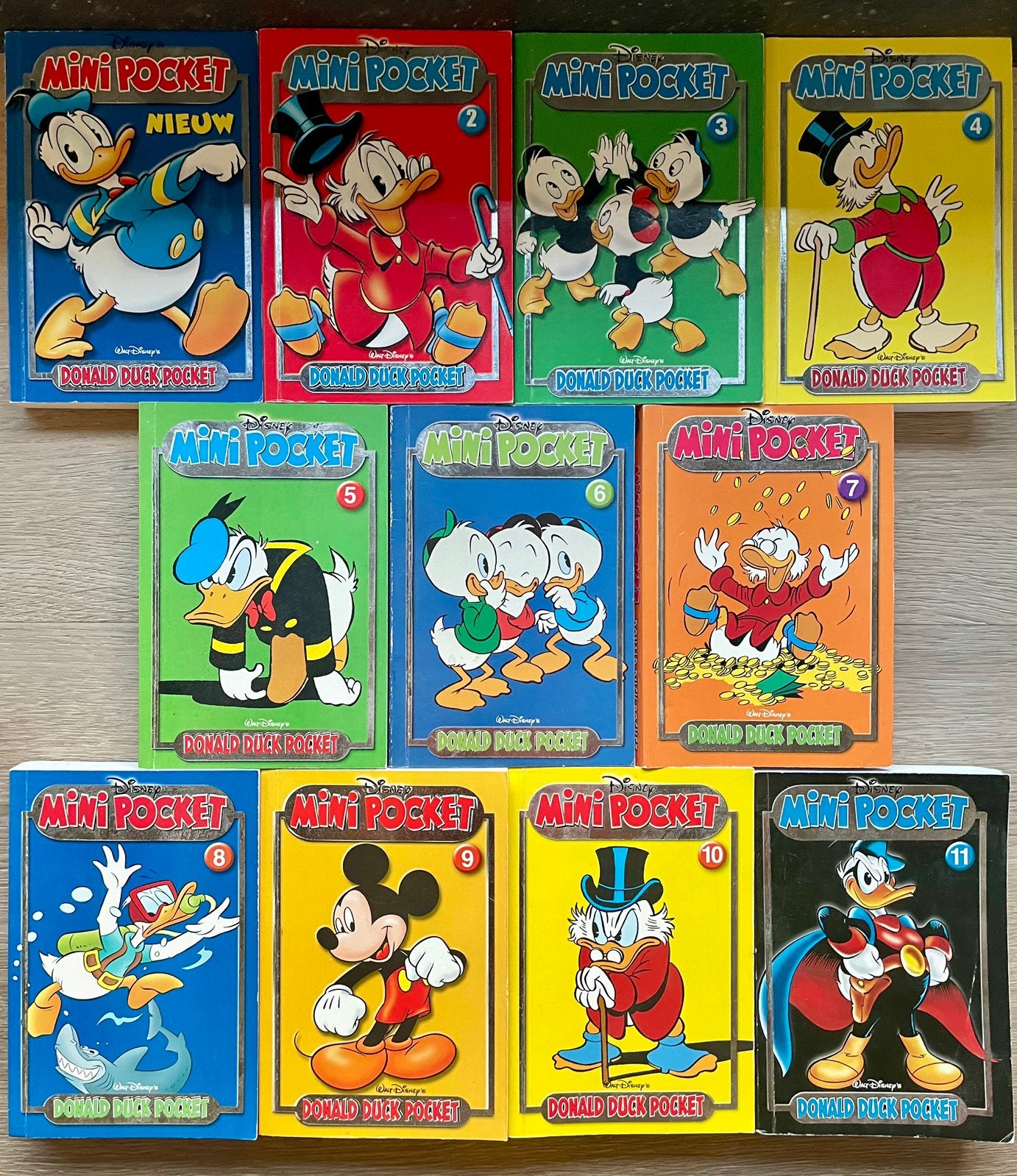 Prachtige complete set Donald Duck Mini Pockets 1 t/m 11!, Complete serie of reeks, Ophalen of Verzenden, Zo goed als nieuw, Donald Duck