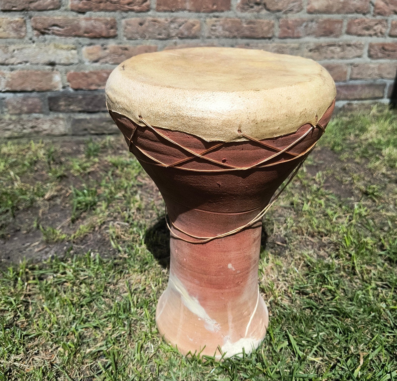 Vintage Aardewerk/Klei Djembe - Gerepareerd - 30cm Hoog, Muziek en Instrumenten, Ophalen, Gebruikt, Overige merken