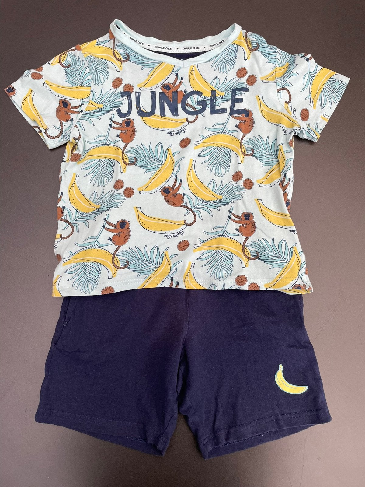 TE KOOP: mooie shortama van Charlie Choe maat 122/128 ZGAN, Ophalen of Verzenden, Zo goed als nieuw, Jongen, Nacht- of Onderkleding
