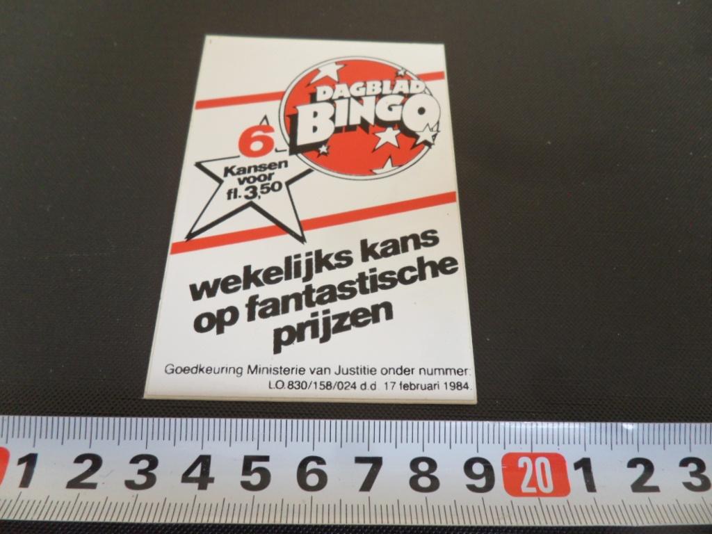 sticker Dagblad Bingo wekelijkse kans op fantastische prijze, Ophalen, Zo goed als nieuw