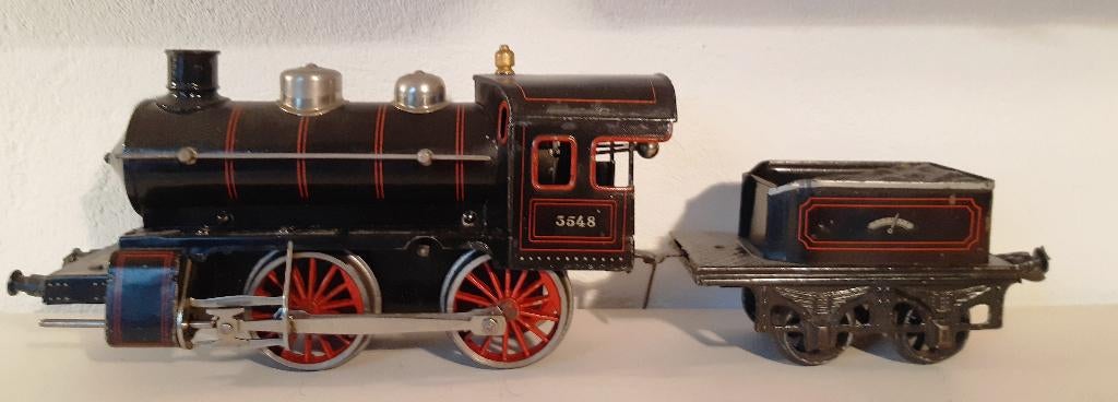 Spoor 1 bing S-locomotief 1915, 39,5 cm, zwart, prachtstaat, Ophalen of Verzenden