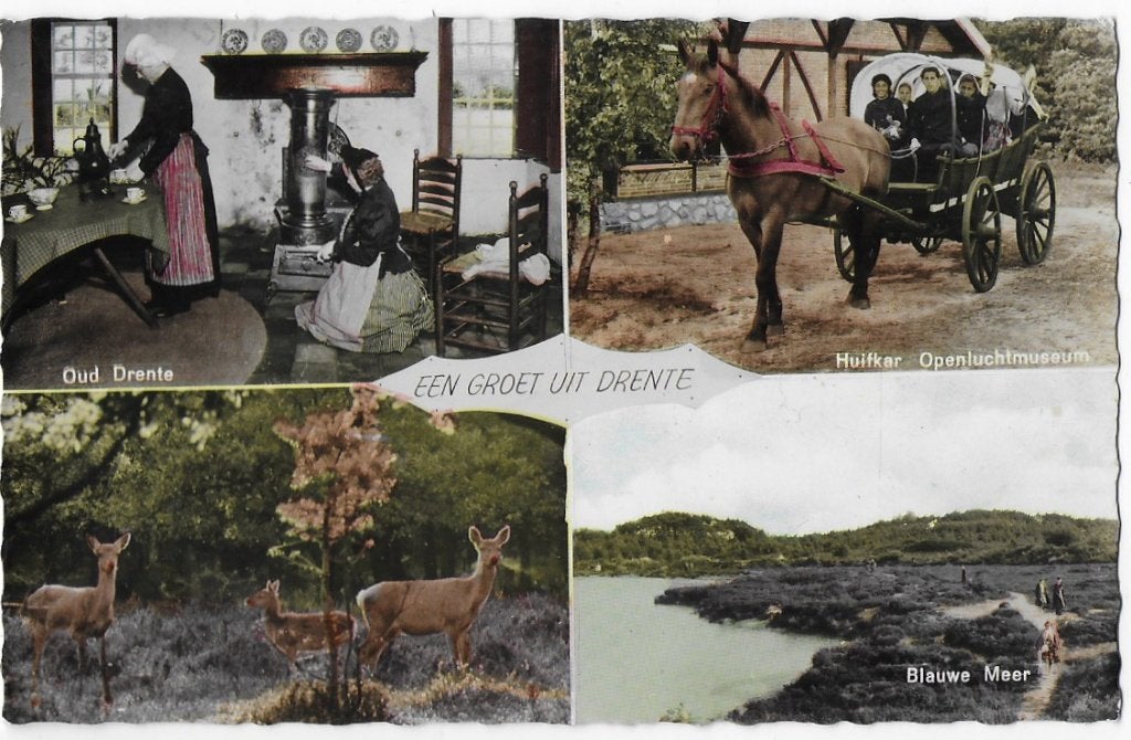 Drente gelopen oude ansichtkaart ( a2489 ), Ophalen of Verzenden, Voor 1920, Gelopen