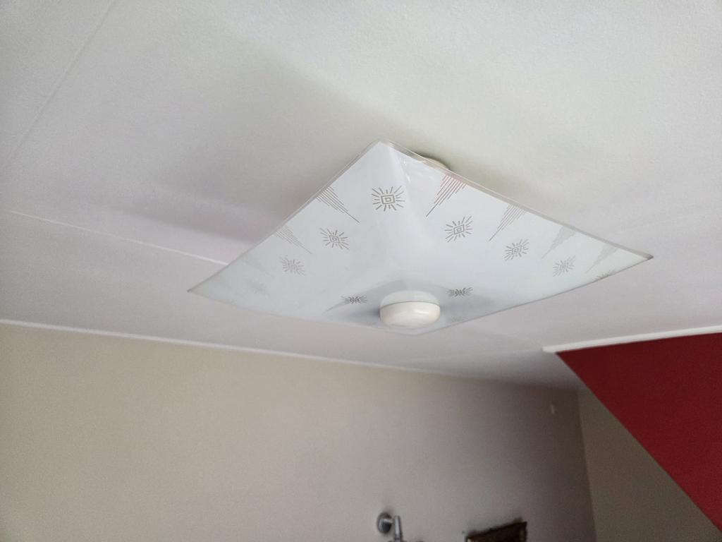 Plafonnière jaren 50 melkglas 40 cm doorsnee, Huis en Inrichting, Lampen | Plafondlampen, Ophalen
