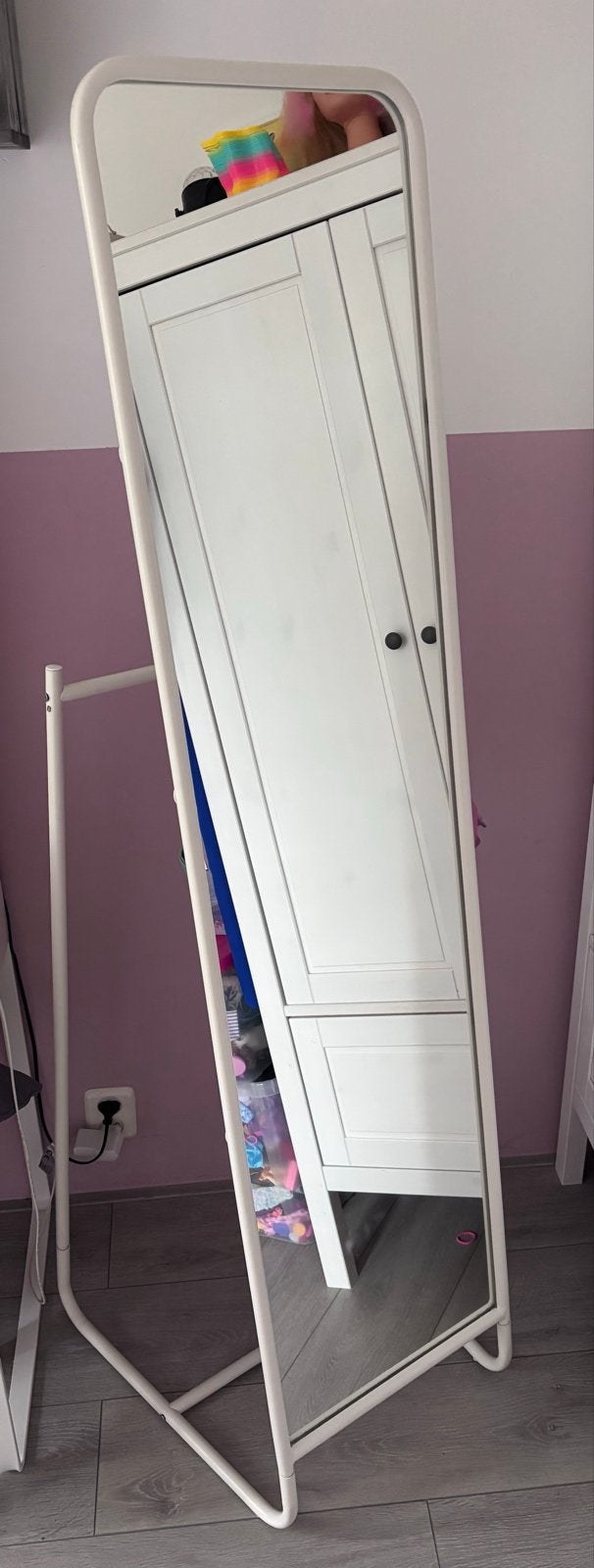 IKEA KNAPPER Staande spiegel wit 48x160 cm, Ophalen, Minder dan 50 cm, Zo goed als nieuw, 150 tot 200 cm