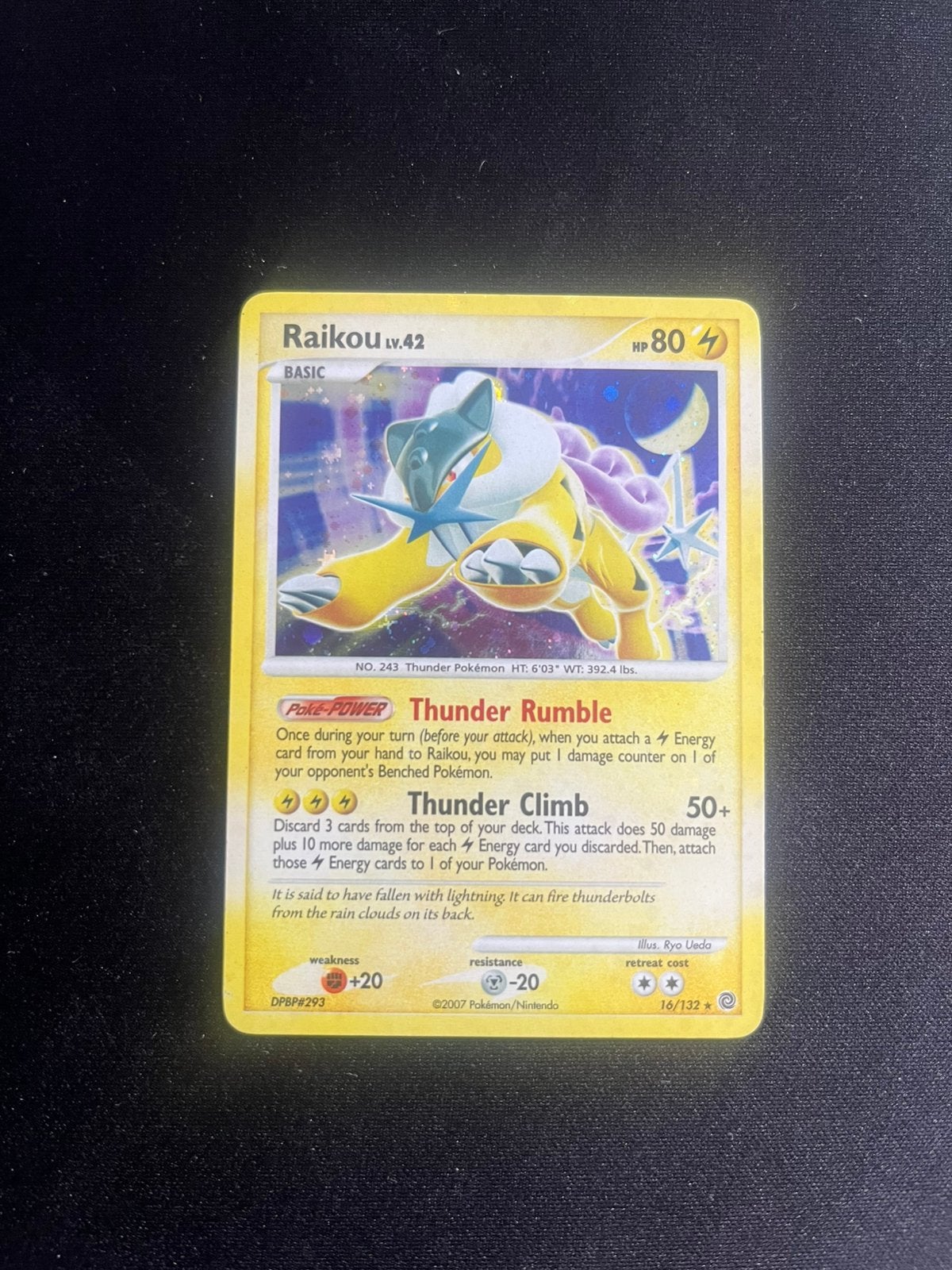 Pokémon Kaart Raikou LV.42 DPBP#293 Holo Foil, Ophalen of Verzenden, Zo goed als nieuw, Foil