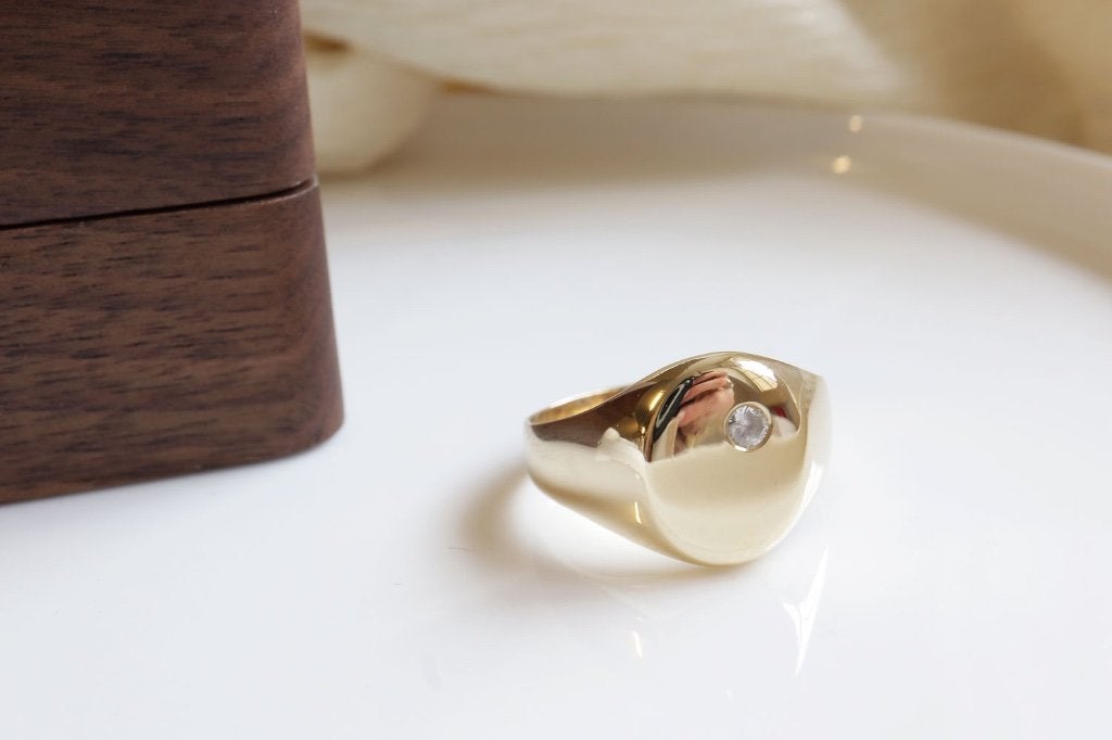 14 Karaat Gouden Zegel Ring, 20 of groter, Heer, Mokieno, Ophalen of Verzenden