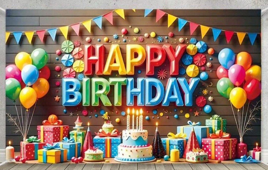 happy birthday decordoek 3 mtr breed, Ophalen of Verzenden, Nieuw, Versiering, Overige