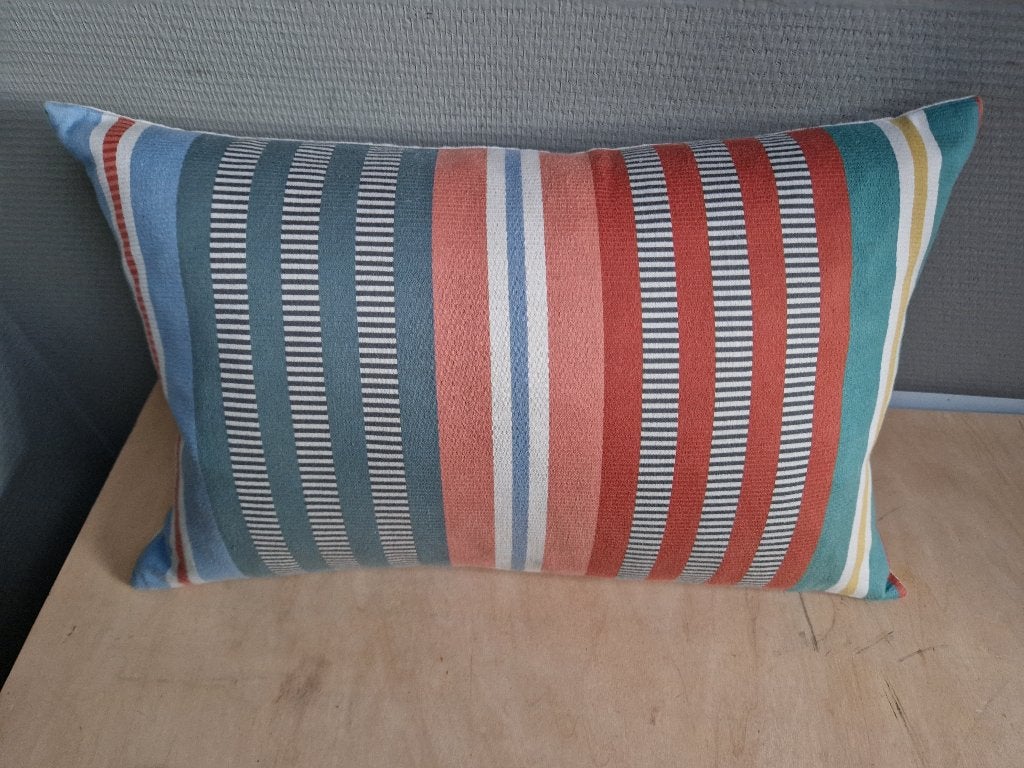 John Lewis Ottoman stripe cushion/ gestreept kussen 50 x 30, Happy Cotton, Gebruikt, Meerkleurig, Dubbelzijdig