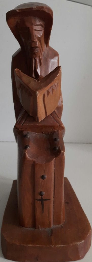 Religieuze houten beeldje hand gestoken,monnik, Antiek en Kunst, Antiek | Religie, Ophalen of Verzenden
