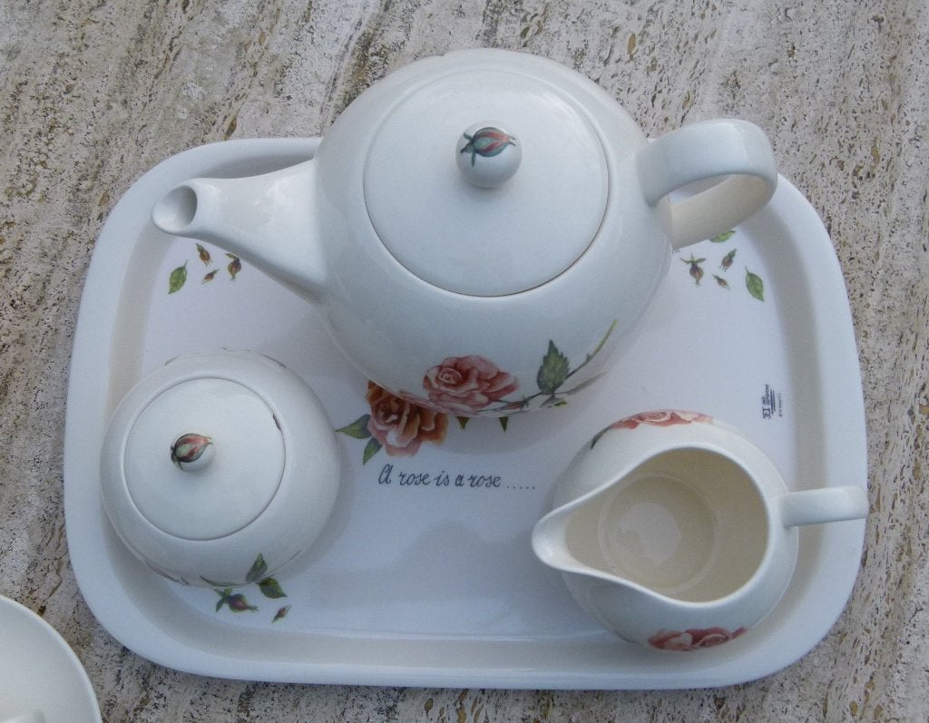 Jet a Rose is a Rose Theepot Mok Dienblad Roomstel, Nieuw, Ophalen of Verzenden, Modern, Jet by Ter Steege