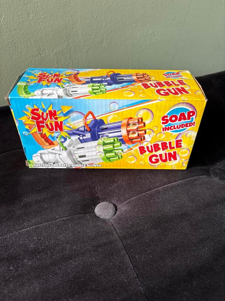 Bellenblaas geweer - Sun Fun Bubble Gun met zeep, Ophalen of Verzenden, Nieuw, Jongen of Meisje