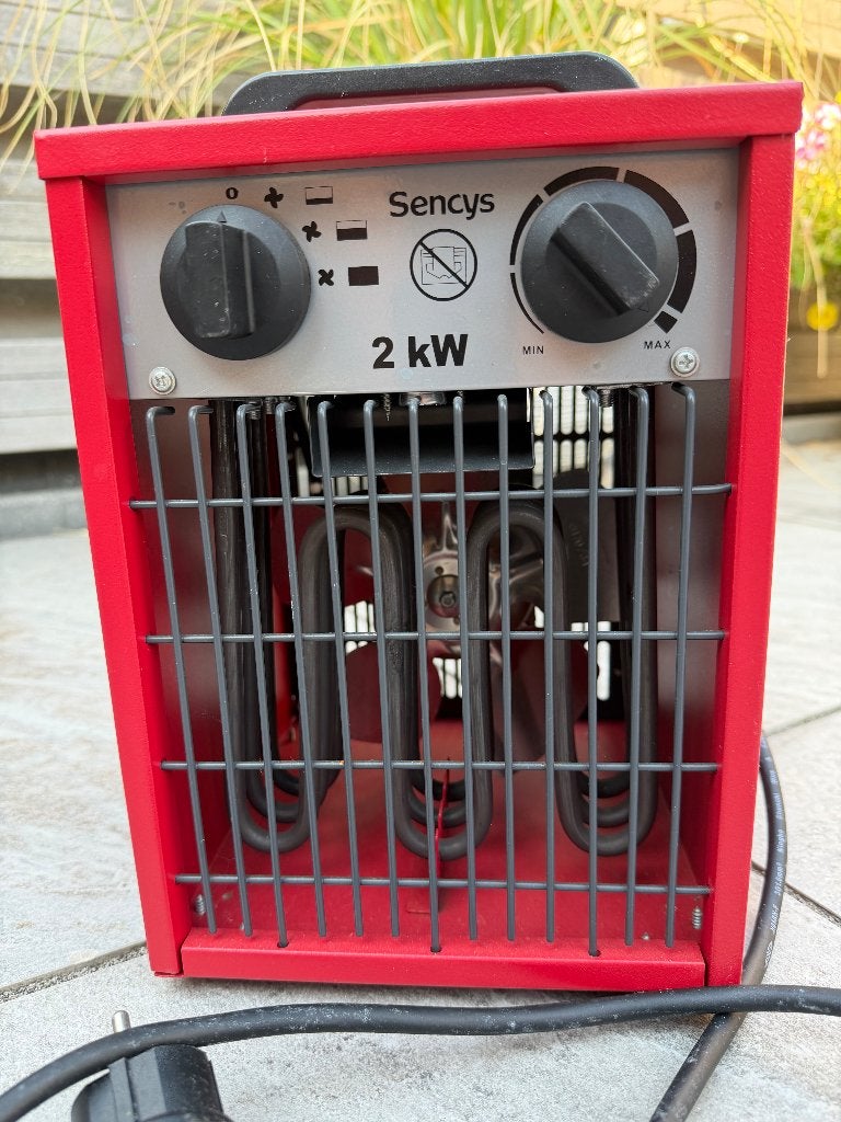 Sencys industriële ventilatorkachel 2000W – werkplaatskachel, Doe-het-zelf en Verbouw, Verwarming en Radiatoren, Ophalen, 30 tot 80 cm