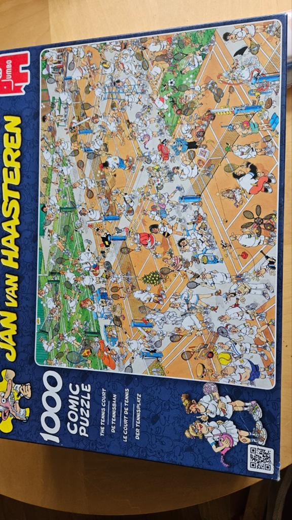 Legpuzzel Jan van Haasteren: de tennisbaan; 1000 stukjes, Ophalen, 500 t/m 1500 stukjes, Zo goed als nieuw