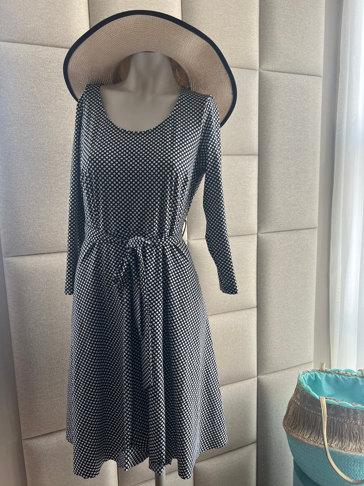 Studio Anneloes mooi polkadot jurkje/ maat S, Kleding | Dames, Verzenden, Zwart, Zo goed als nieuw, Knielengte