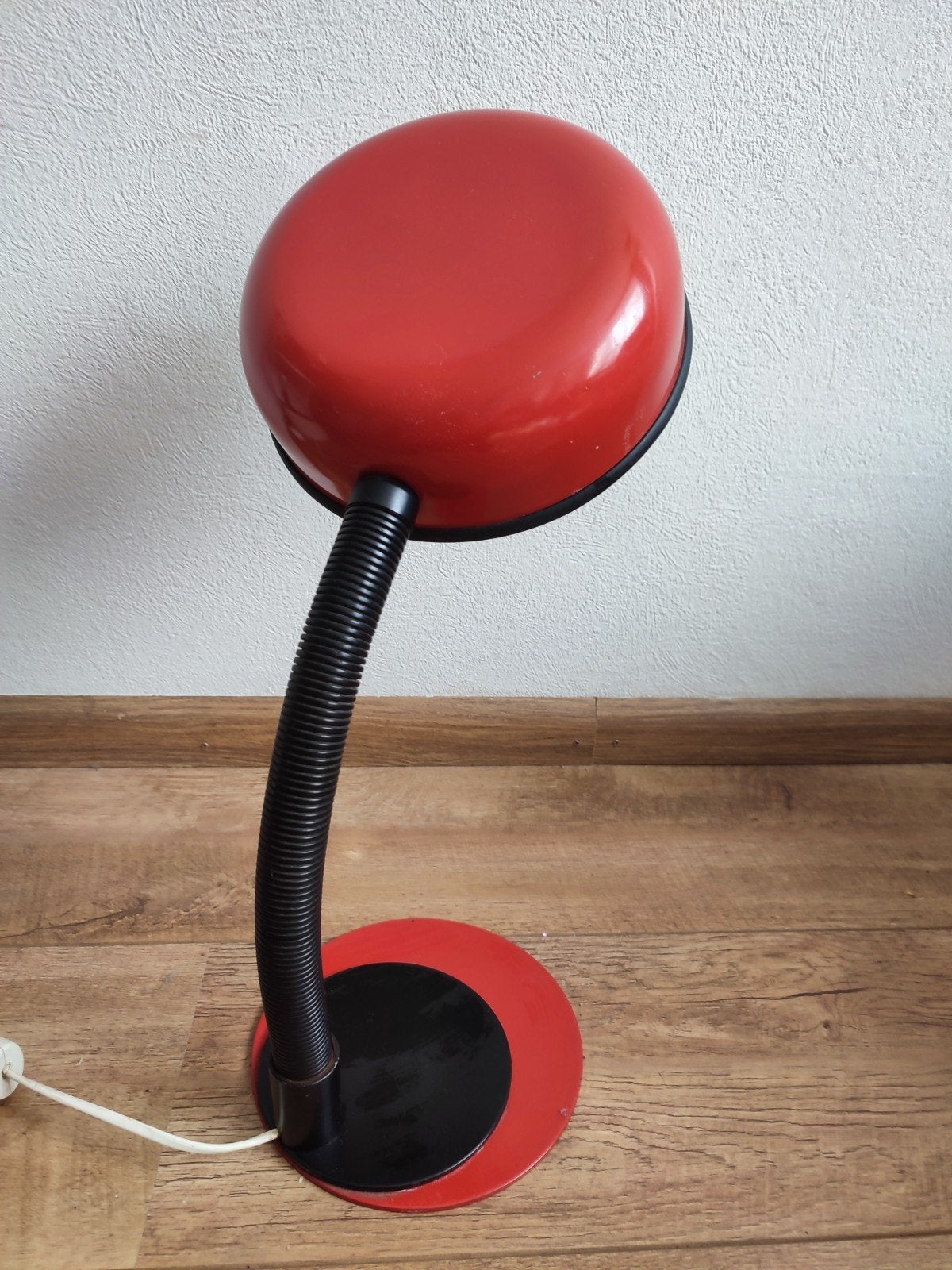Vintage Space Age Italiaanse bureaulamp lamp rood zwart 1970, Bureaulamp, Gebruikt, Vintage, Rood