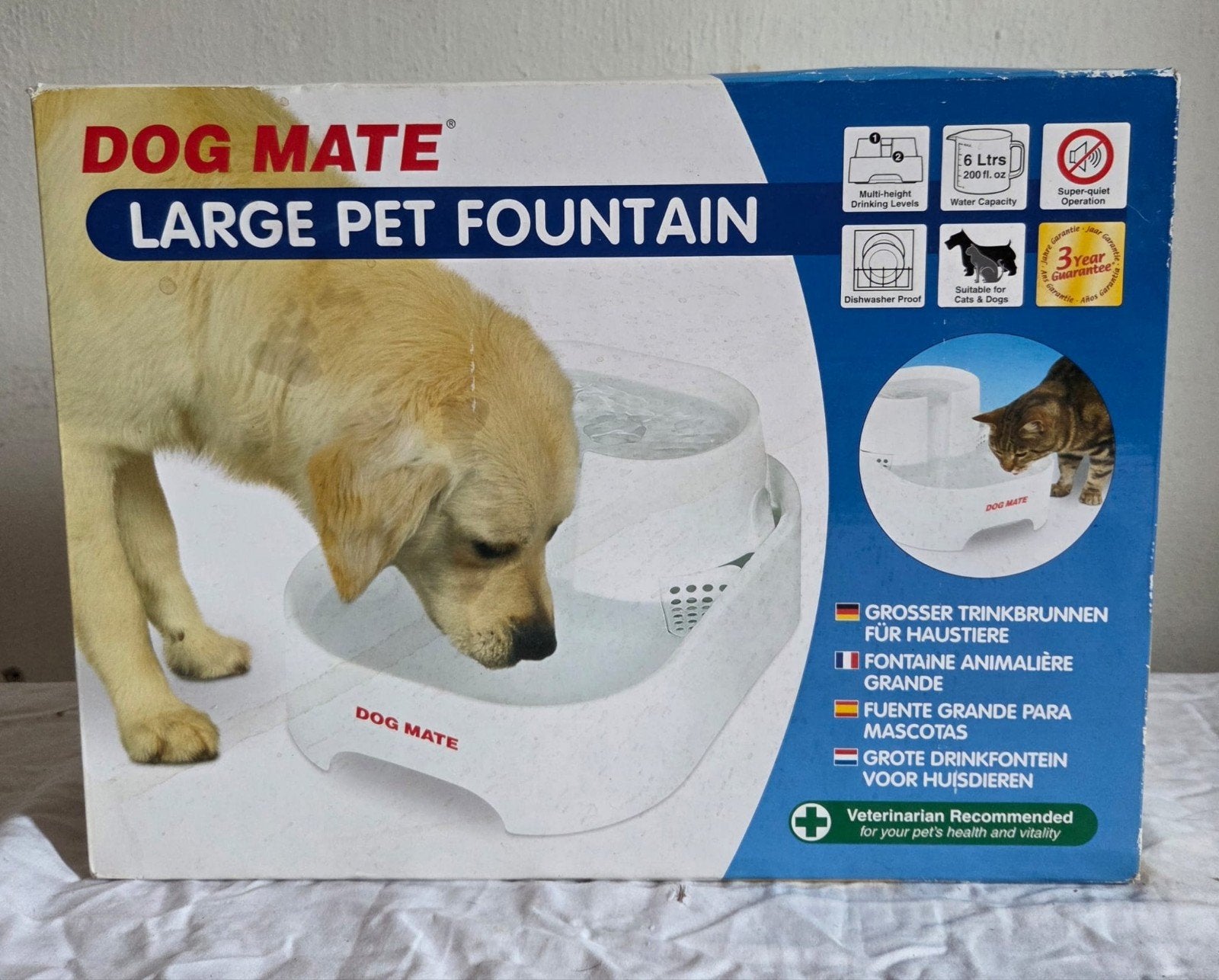 honden drink fontein, Ophalen