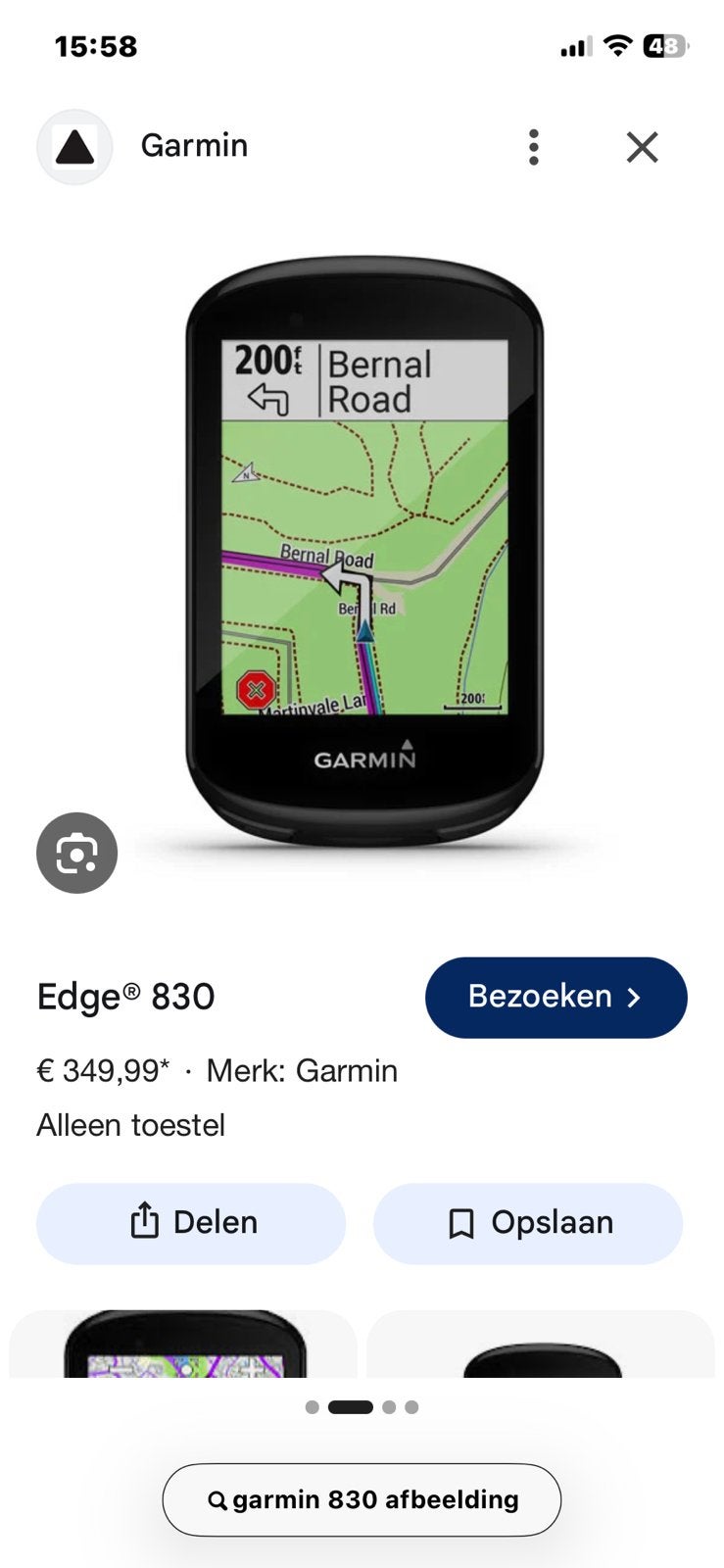 Garmin 830, Ophalen, Zo goed als nieuw