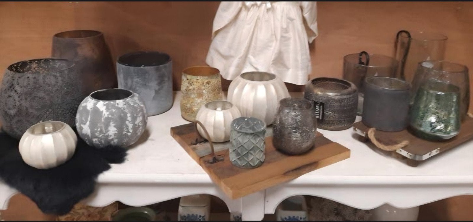 NIEUW! Landelijke windlichten, waxinehouder, kandelaar, Overige materialen, Meerkleurig, Overige merken, Waxinelichthouder