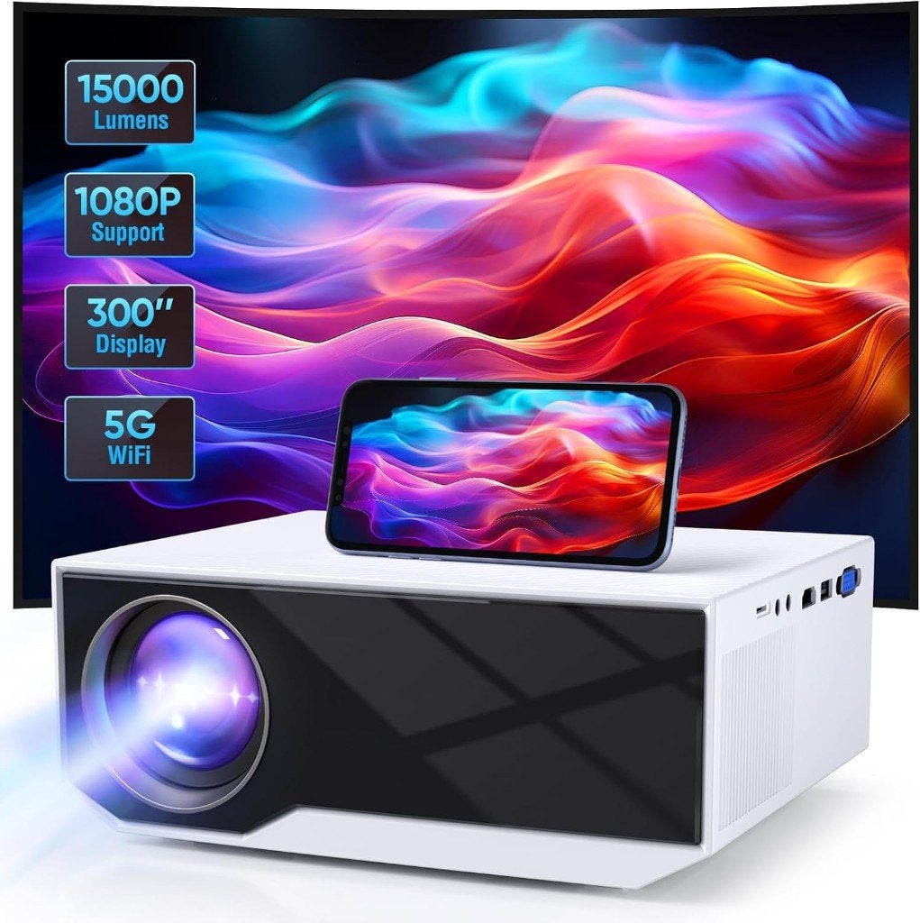 Wielio mini home cinema beamer 1080p WiFi Bluetooth 5.2, Gebruikt, LED, Wielio, Ophalen of Verzenden