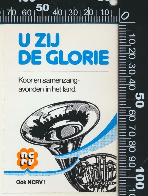Sticker: NCRV - U zij de glorie, Verzamelen, Stickers, Ophalen of Verzenden, Zo goed als nieuw, Film, Tv of Omroep