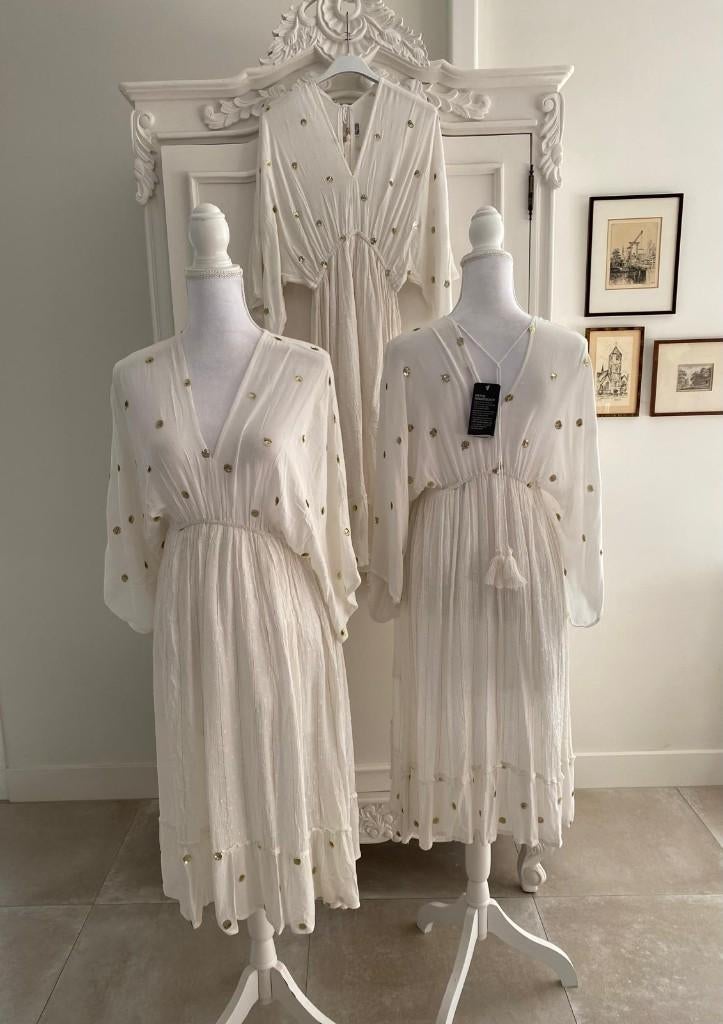 Zomers jurkje, Kleding | Dames, Wit, Maat 42/44 (L), Nieuw, Ophalen of Verzenden