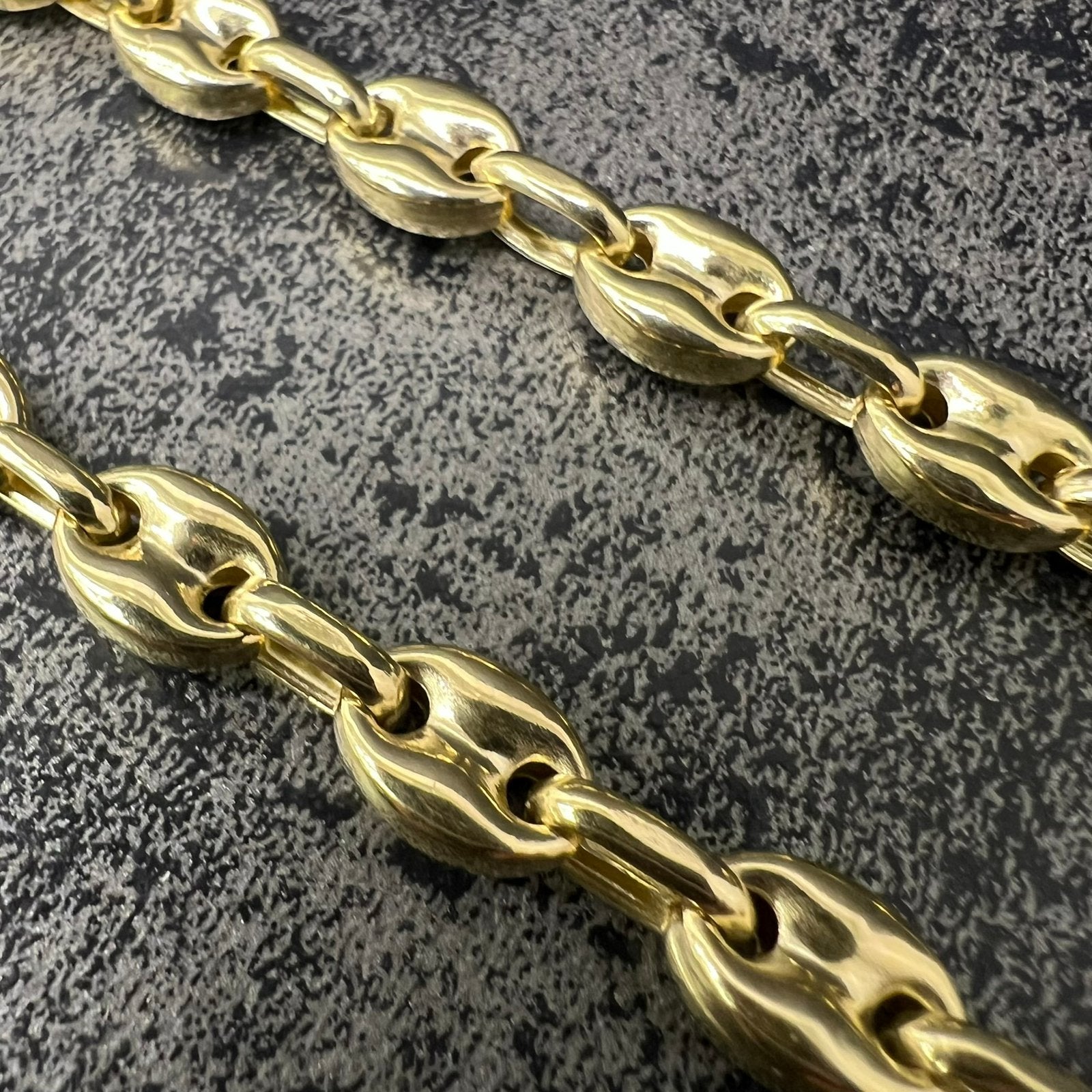14k gouden ketting koffieboon schakel nieuw, Ophalen of Verzenden, Zo goed als nieuw, Goud