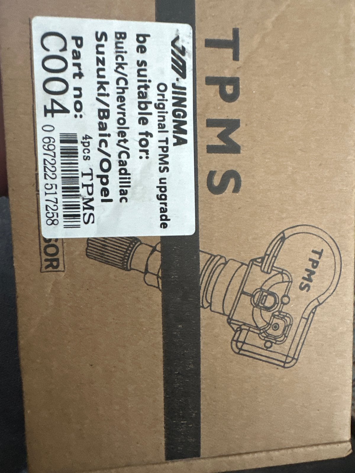 JINGMA TPMS Sensoren C004 - 4 stuks voor diverse merken, Auto-onderdelen, Ophalen of Verzenden, Nieuw, Chevrolet
