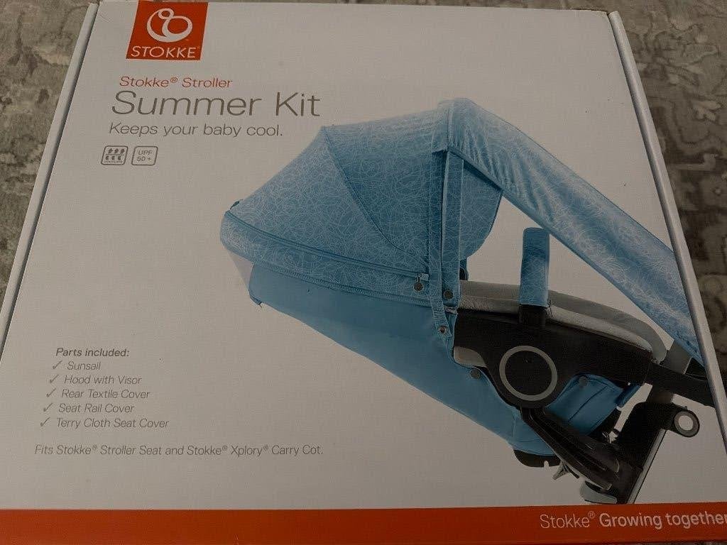 Stokke stroller summer kit lichtblauw met witte print, Ophalen, Nieuw, Kinderwagen, Overige merken