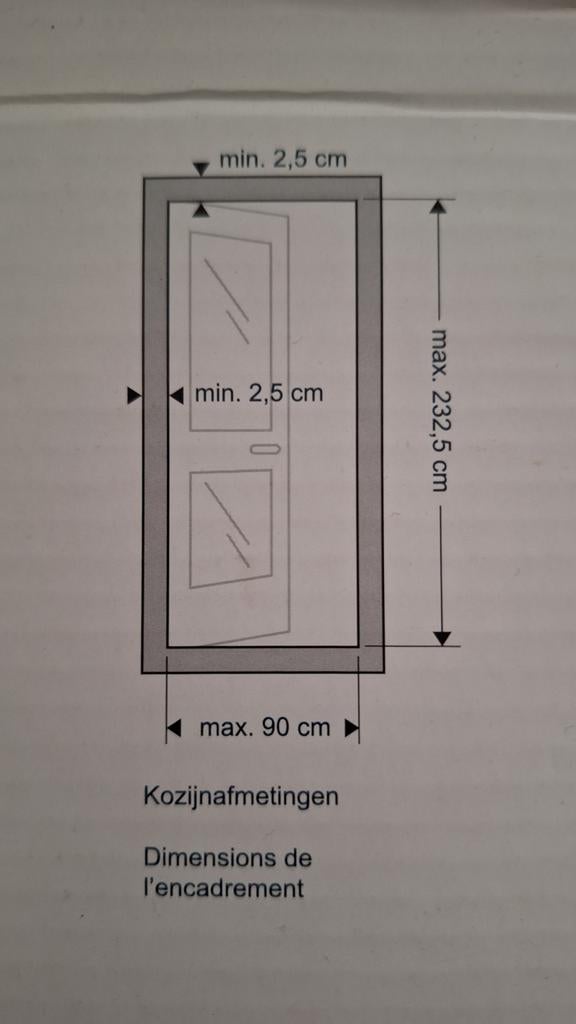 Bruynzeel Magneet Hordeur 700 Serie Wit - Max 95x235cm, Ophalen, Kunststof, 80 tot 100 cm, 215 cm of meer