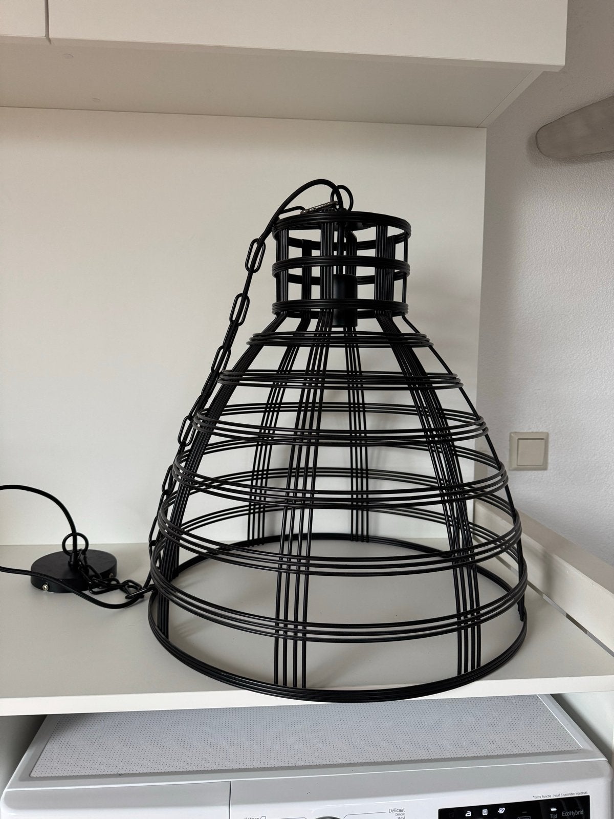 ETH Molfetta E27 Hanglamp Zwart - Ø50cm H55cm, Ophalen, Zo goed als nieuw, Metaal, E27 (groot)