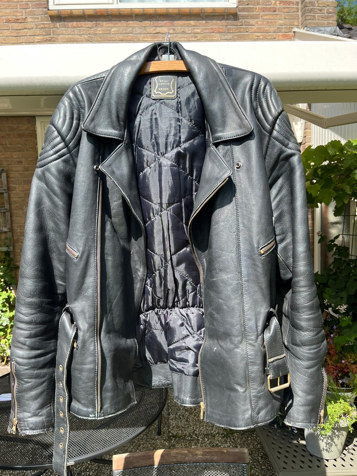 Zwart motorjack en laarzen, Motoren, Kleding | Motorkleding, Ophalen, Tweedehands, Heren, Jas | leer