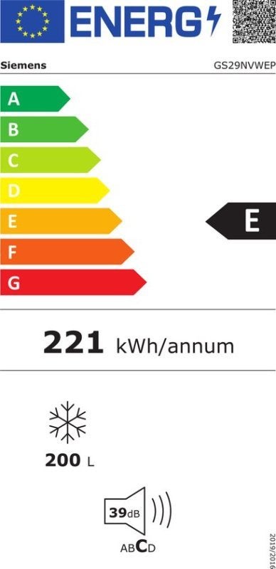 Siemens vrieskast GS29NVWEP - iQ300 - Vrijstaand, Witgoed en Apparatuur, Vriezers en Diepvrieskisten, Vrieskast, BSH Huishoudapparaten