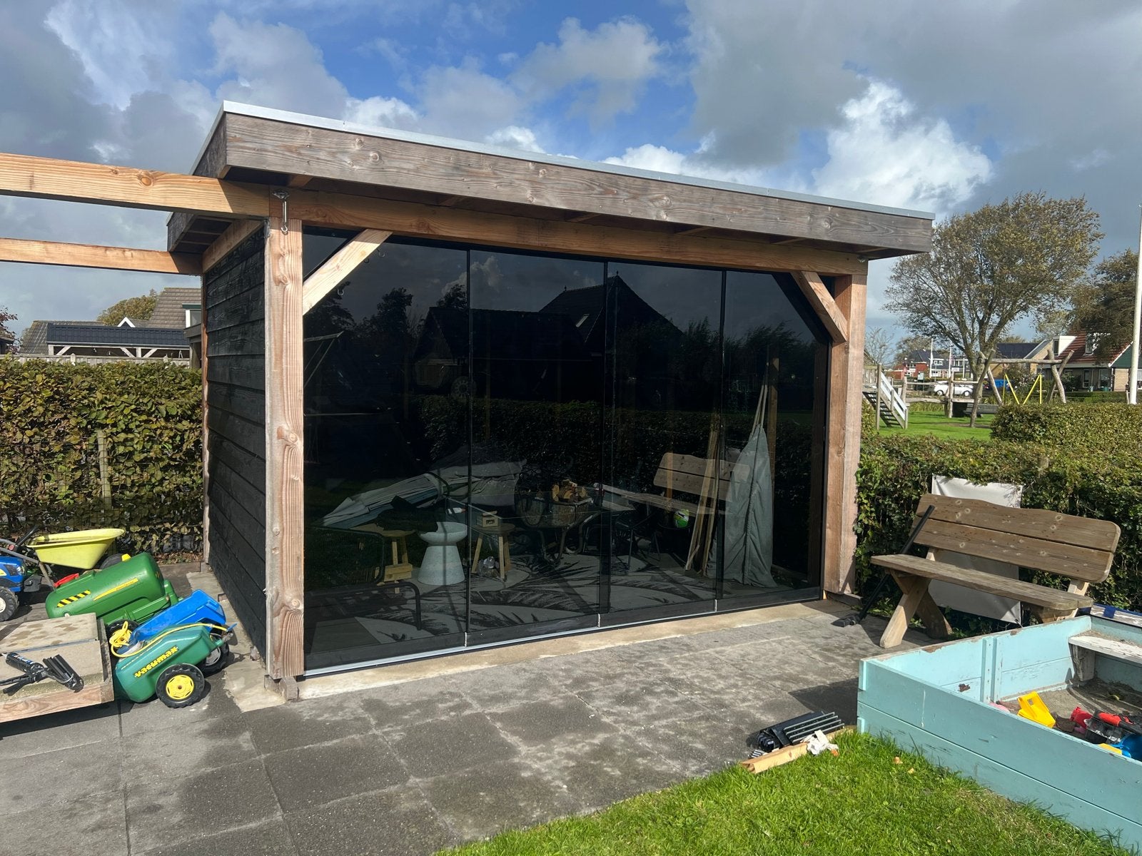 Glazen schuifwanden voor overkapping, veranda of tuinhuis, Tuin en Terras, Ophalen, Nieuw